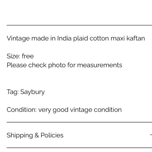 Vintage Saybury Indian Cotton Hand Loomed Maxi Kaftan Dress - Picture 7 of 7